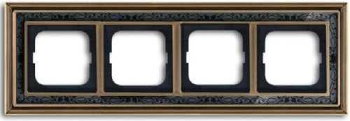 Рамка универсальная ABB Династия 4-м. античная латунь/черная роспись картинка